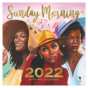 Sunday Morning 2022 Black Art  12" x 12" Wall Calendar
