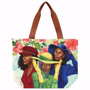 Sunday Morning African American Women with Hats Canvas Tote Bag