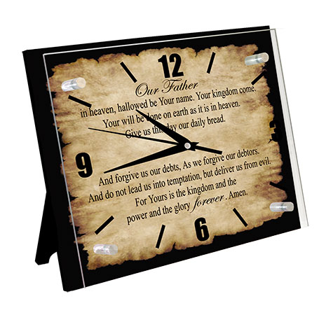 The Lords Prayer Inspirational Desktop Clock