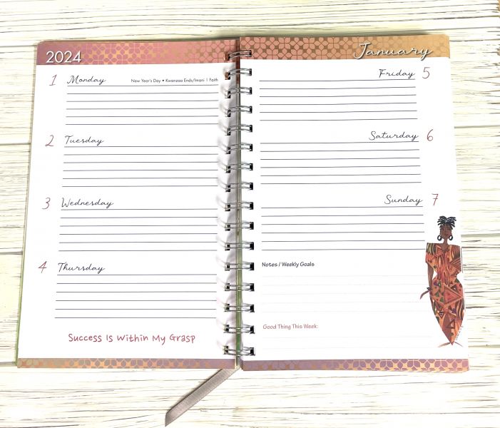 There are Better Days Ahead Cidne Wallace 2024 Black Art Weekly Planner #2
