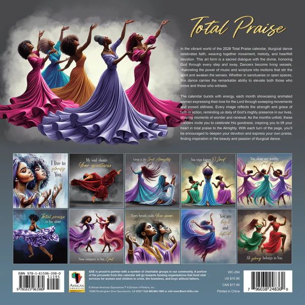 Total Praise 2026 Black Art Calendar #2