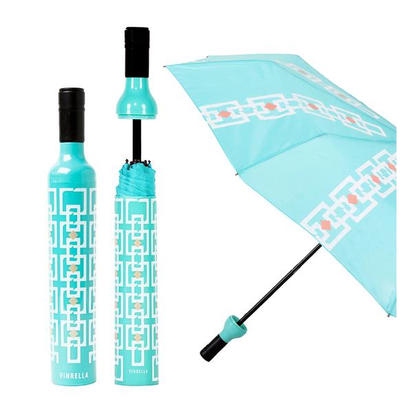 Vinrella Vintage Turquoise Wine Bottle Umbrella