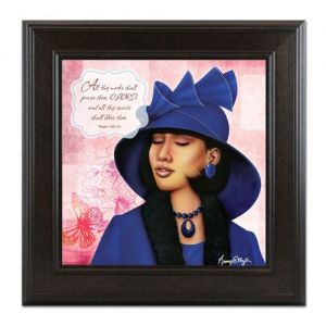 Virtuous Woman Blue Psalm 143:8 African American Framed Art