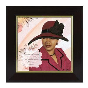 Virtuous Woman Burgundy Psalm 55:17 African American Framed Art