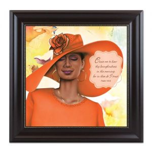 Virtuous Woman Orange Psalm 143:8 African American Framed Art