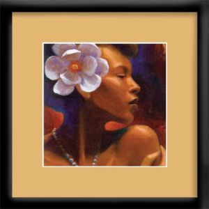 Woman with Pearl Necklace Keith Mallet African American Framed Art