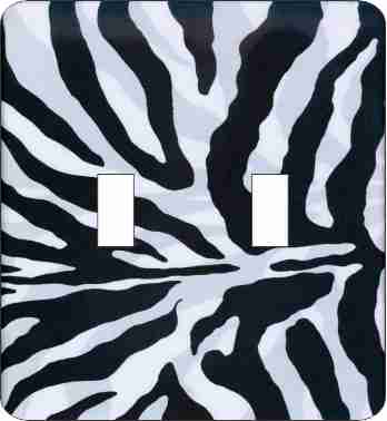 Zebra Print Double Switch Plate Cover