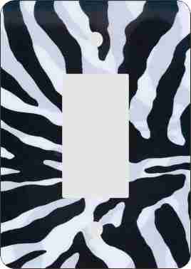 Zebra Print African American Rocker Switch Plate Cover